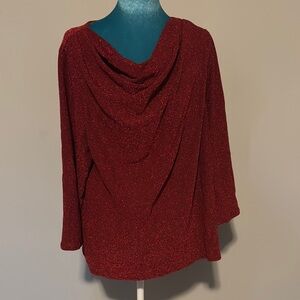 Alfani Shimmering Red Poncho Sweater
